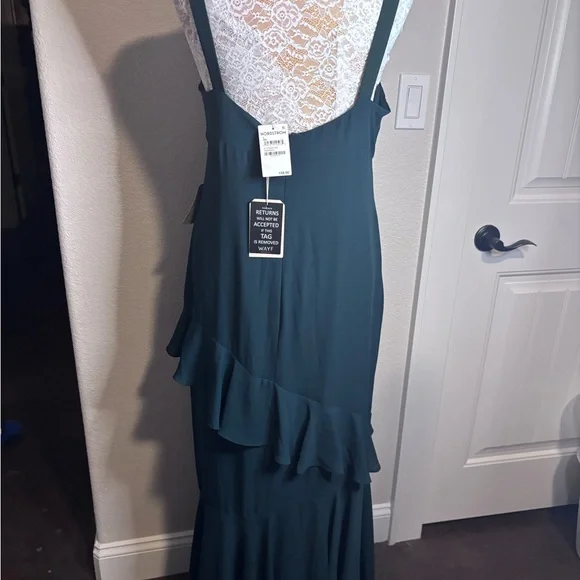 Wayf Nordstrom Asymmetrical Emerald Green Maxi Dress, babydoll, whimsy, romantic Wayf Nordstrom Asymmetrical Emerald Green Maxi Dress, babydoll, whimsy, romantic